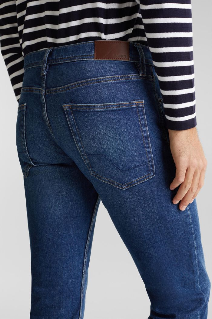 Jeans mit geradem Bein und mittelhohem Bund, BLUE MEDIUM WASHED, detail image number 0