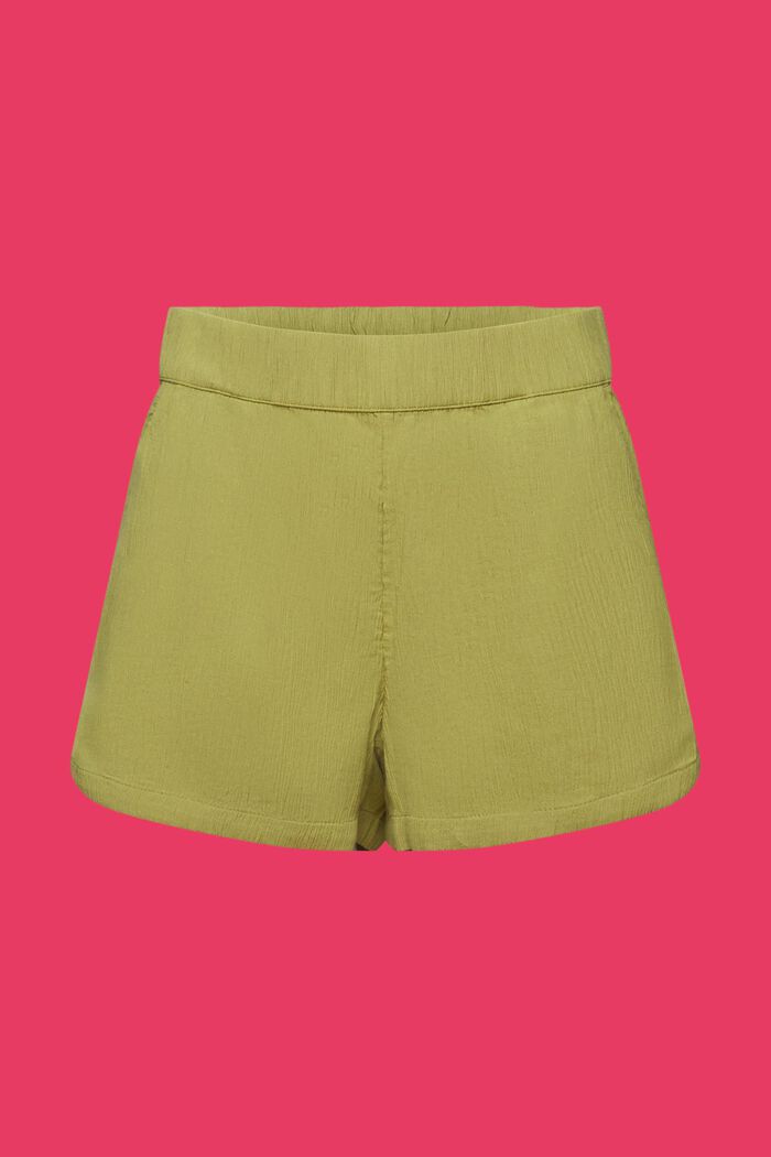 Pull-on-Shorts aus Crinkle-Baumwolle, PISTACHIO GREEN, detail image number 7