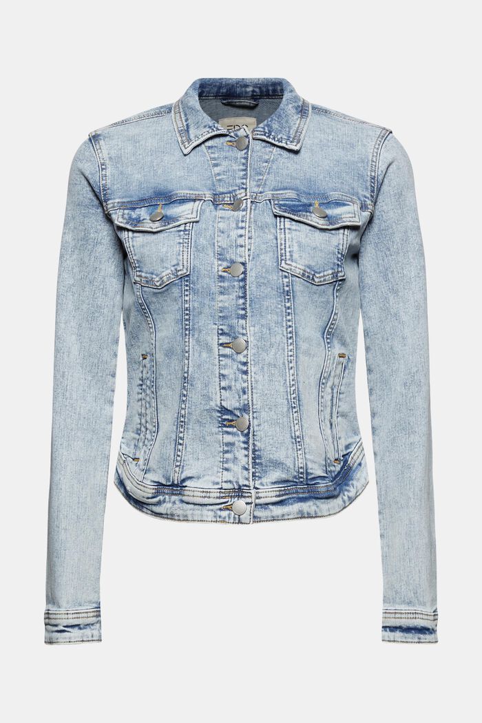Jeansjacke im Used-Look, Organic Cotton, BLUE LIGHT WASHED, overview
