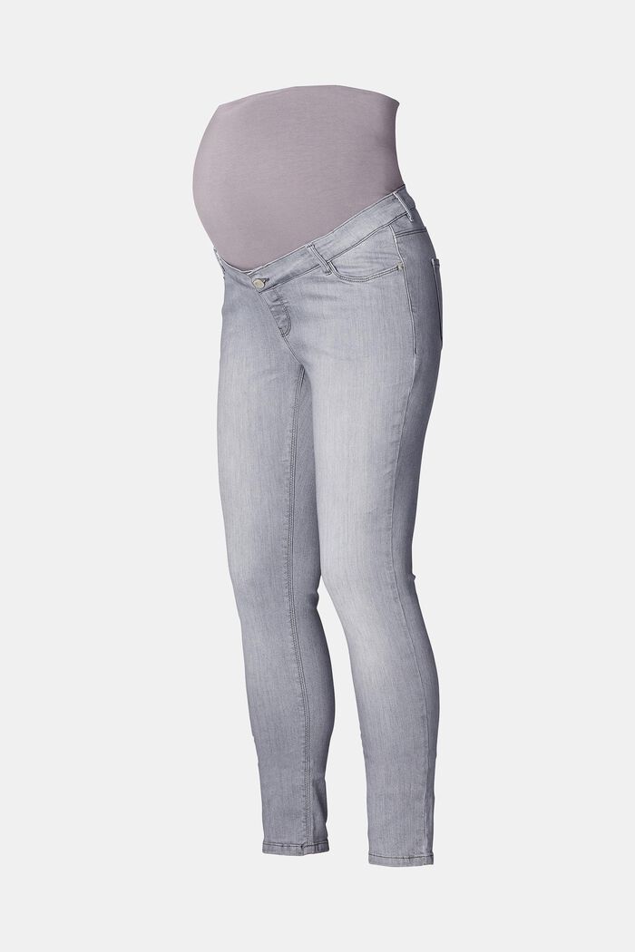 Stretch-Jeans mit Überbauchbund, GREY DENIM, detail image number 0