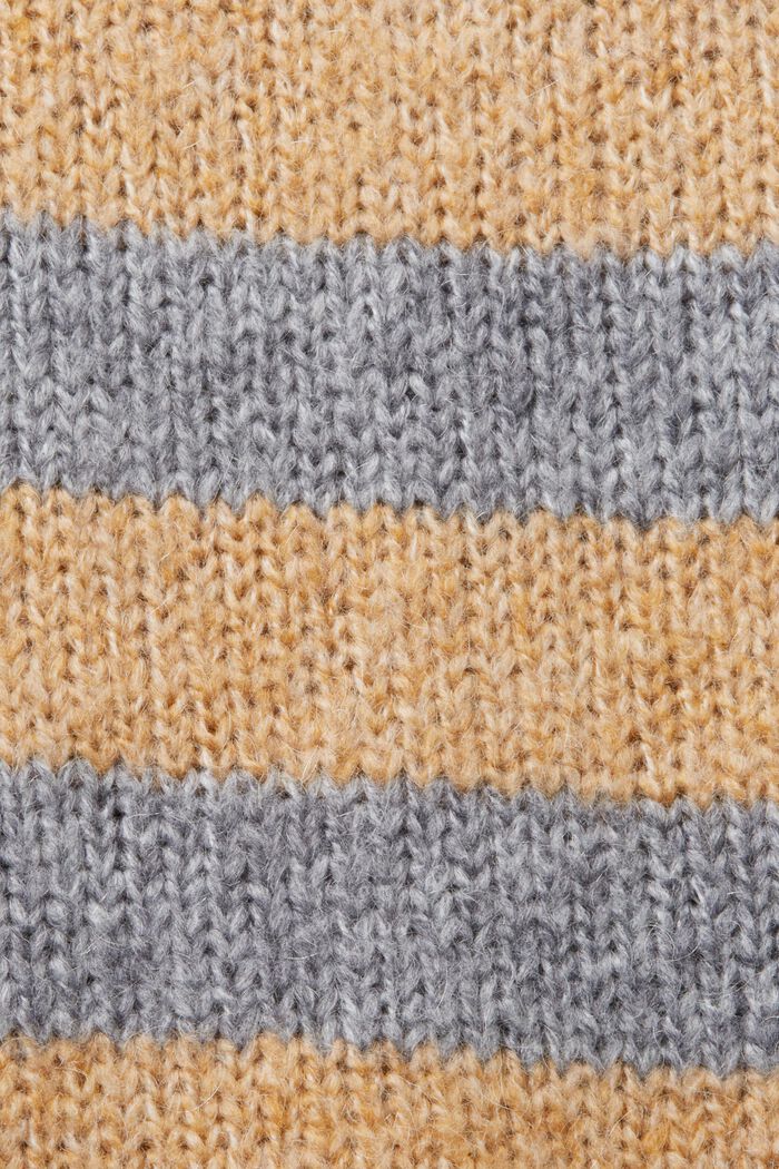 Gestreifter Pullover aus Wolle-Mohair-Mix, DUSTY NUDE, detail image number 5