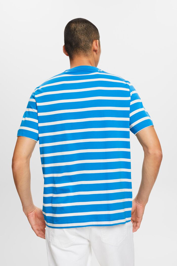 Gestreiftes T-Shirt aus Baumwolljersey, BLUE, detail image number 3