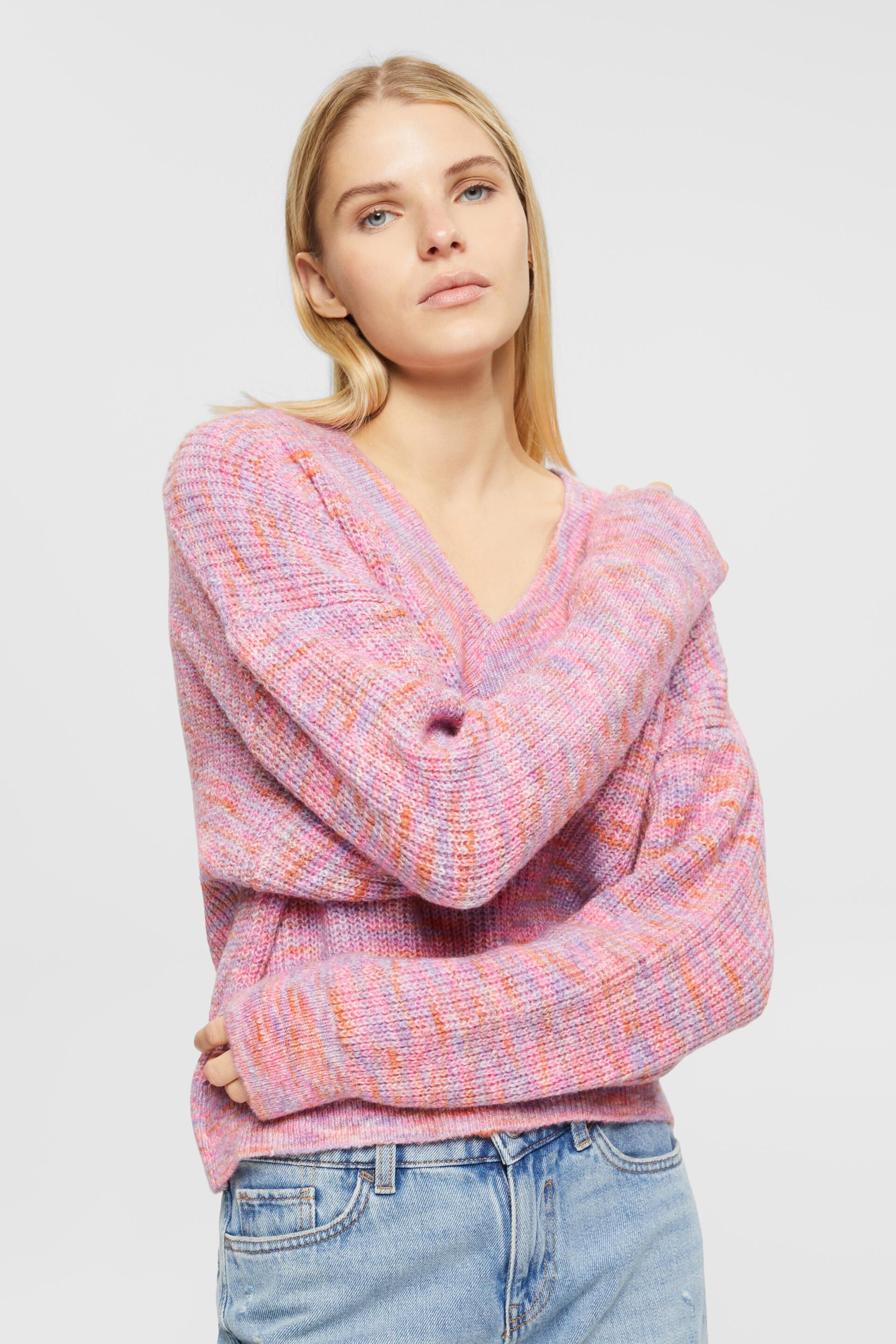 Esprit Collection Mit Wolle Pullover mit Glitzer-Garn in Grau Damen Pullover und Strickwaren 