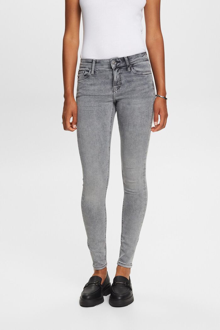 Skinny Jeans mit mittlerer Bundhöhe, GREY MEDIUM WASHED, detail image number 0