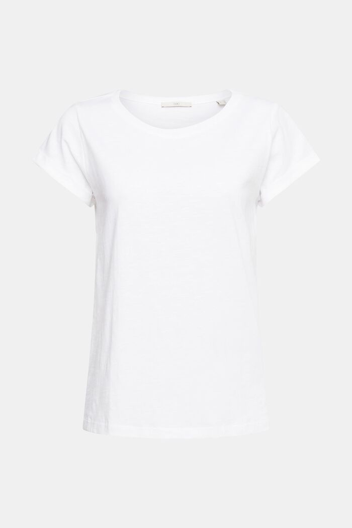 Unifarbenes T-Shirt, WHITE, detail image number 5