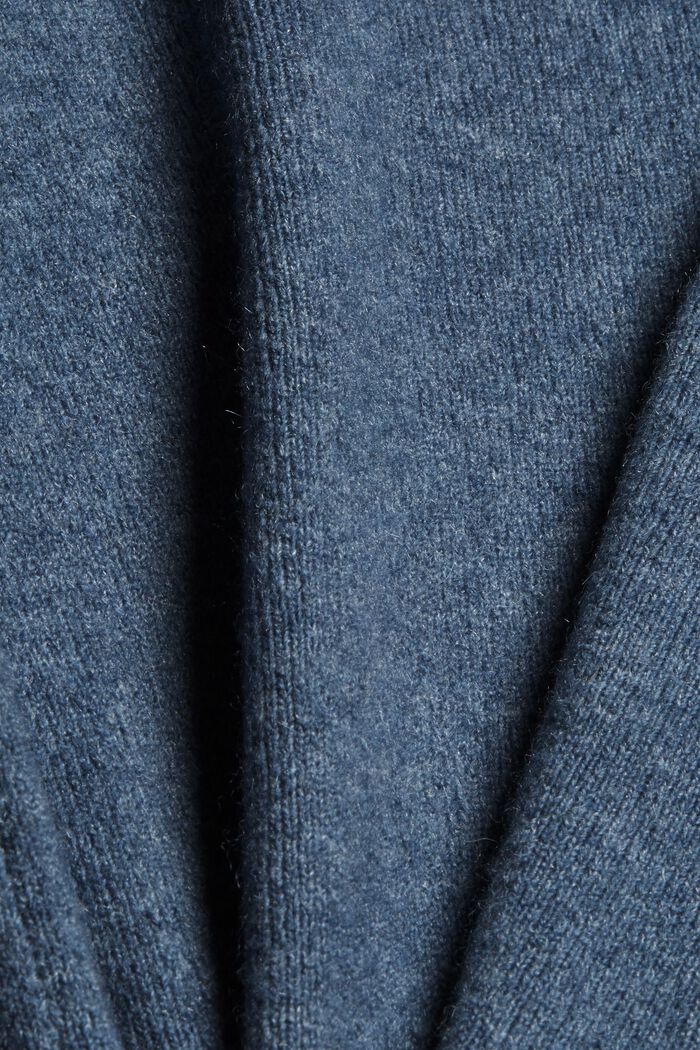 Mit Wolle: V-Neck-Pullover, GREY BLUE, detail image number 4