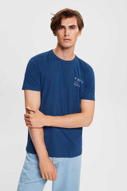 T-Shirt mit Logo-Print, PETROL BLUE, overview