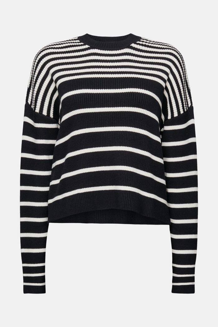 Langärmeliger Pullover mit Streifen, BLACK, detail image number 6