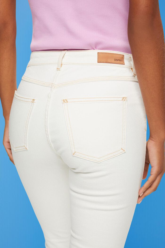 High-Rise-Jeans mit geradem Bein, OFF WHITE, detail image number 4