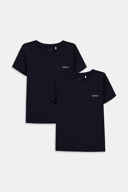 2-er-Pack T-Shirts aus 100% Baumwolle, NAVY, overview