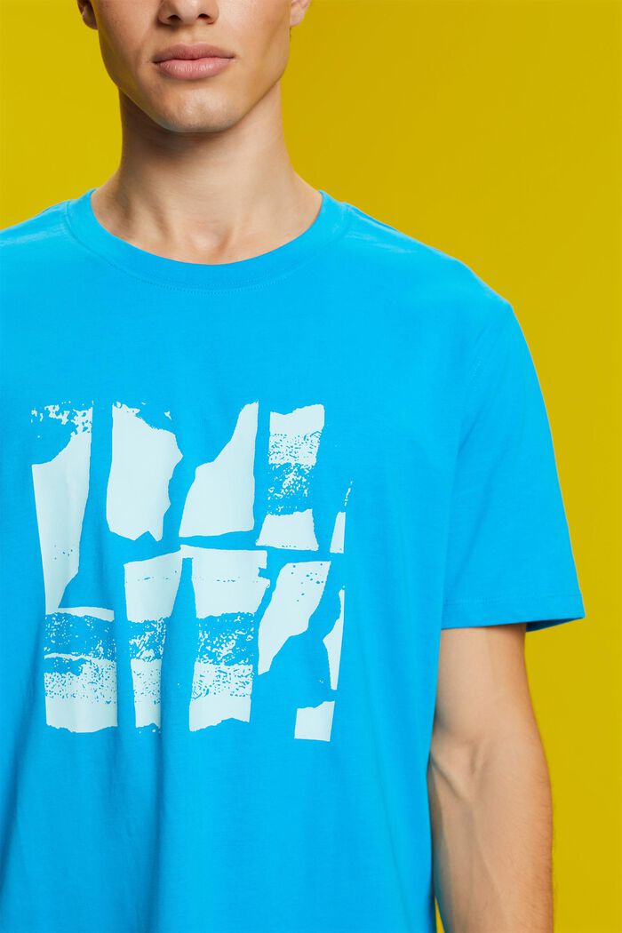 T-Shirt mit Frontprint, 100% Baumwolle, DARK TURQUOISE, detail image number 2