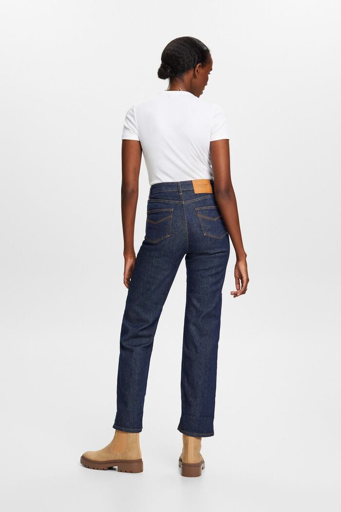 Gerade Premium-Selvedge-Jeans mit hohem Bund, BLUE RINSE, detail image number 4