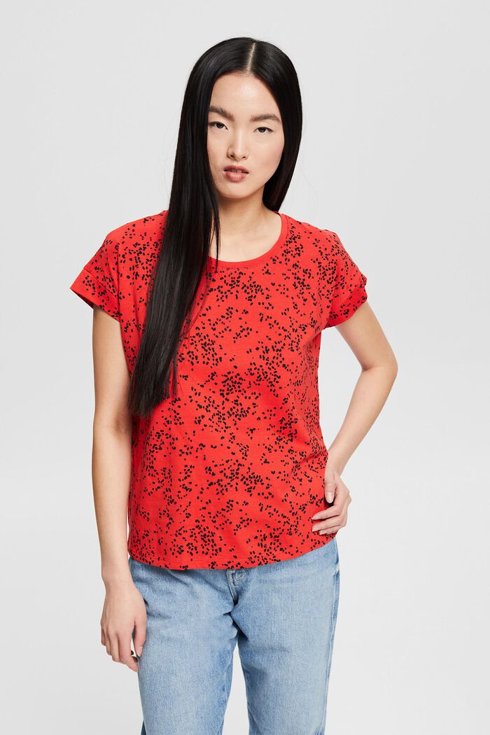 T-Shirt mit Print, 100% Baumwolle, RED, detail image number 0