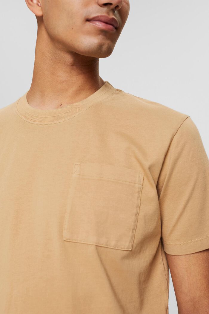 Jersey-T-Shirt mit Brusttasche, BEIGE, detail image number 1
