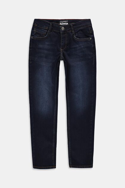 Jeans mit Verstellbund, BLUE DARK WASHED, overview