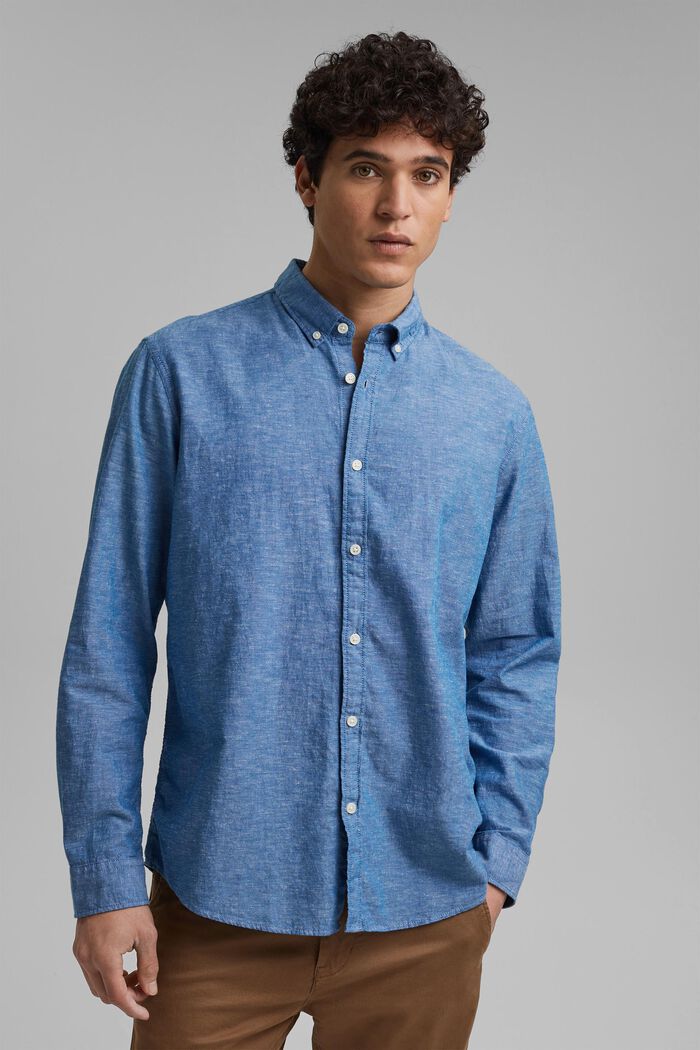 Leinen/Organic Cotton: Button-Down-Hemd