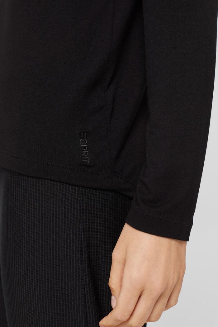 Pyjama-Shirt aus LENZING™ ECOVERO™, BLACK, detail image number 3