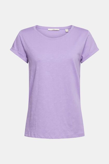 Unifarbenes T-Shirt, LILAC COLORWAY, overview