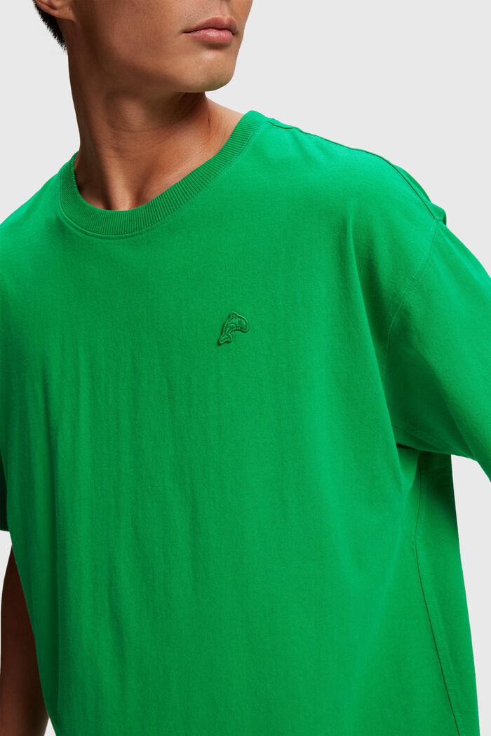 Relaxed Fit T-Shirt mit farbigem Dolphin-Batch, GREEN, detail image number 2