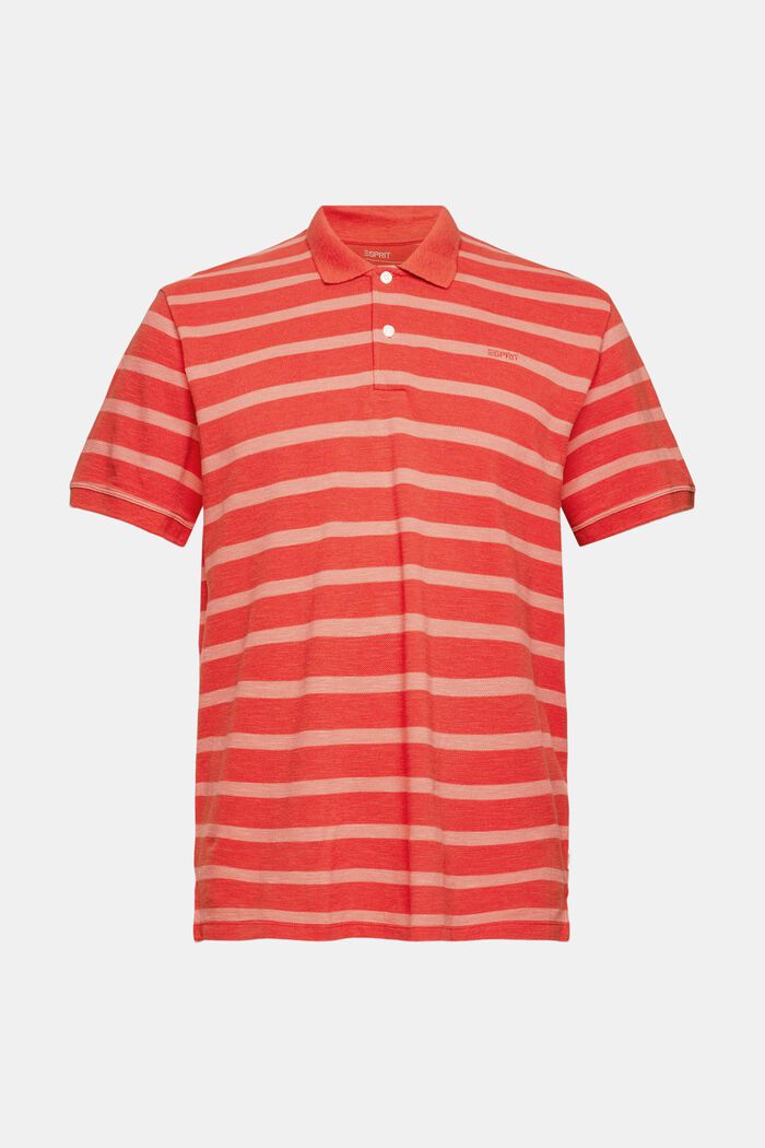 Polo-Shirt mit Streifen, RED ORANGE, detail image number 5