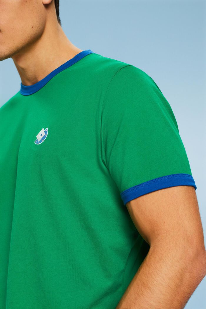 Baumwoll-T-Shirt mit Logo und Rundhalsausschnitt, GREEN, detail image number 3