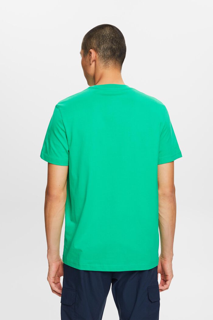 Rundhals-T-Shirt aus Pima-Baumwolljersey, GREEN, detail image number 3
