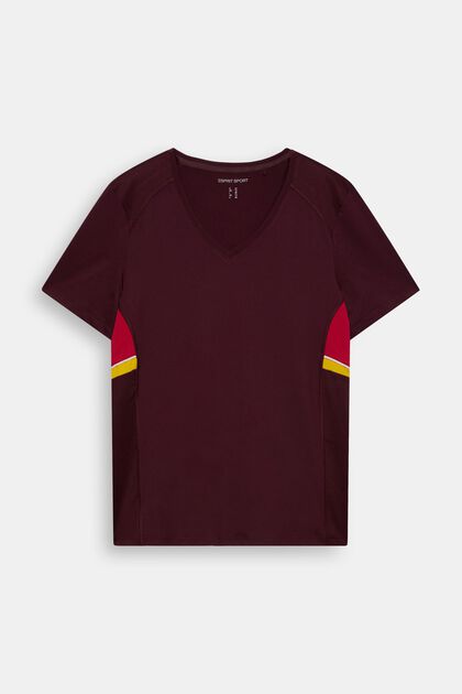 CURVY Active-T-Shirt, BORDEAUX RED, overview