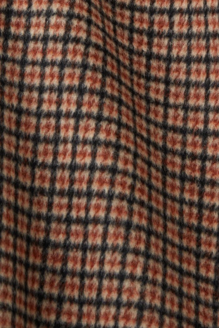 Karierter Mantel aus Wollmix, TERRACOTTA, detail image number 6