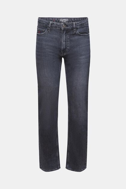 Jeans mit geradem Bein und mittelhohem Bund