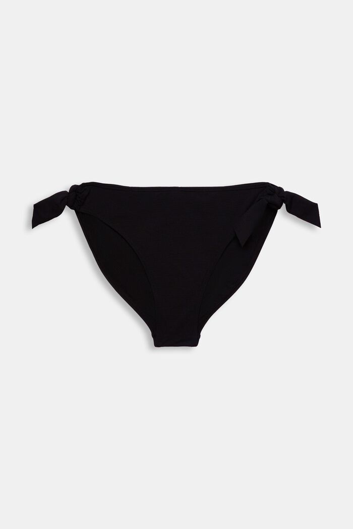 Strukturierte Bikinihose mit Bindebändern, BLACK, detail image number 3