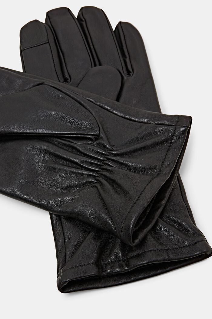 Handschuhe aus Leder, BLACK, detail image number 1