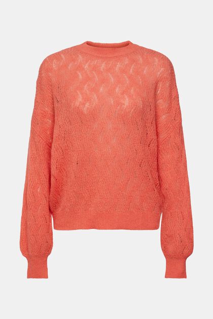 Pointelle-Pullover, CORAL, overview
