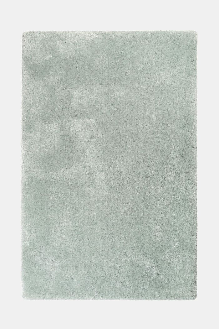 Hochflor-Teppich im unifarbenen Design, JADE GREEN, detail image number 0