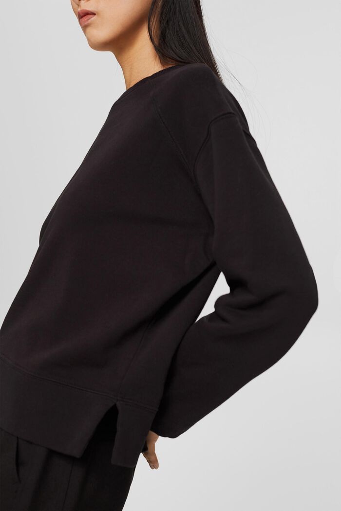 Sweatshirt aus reiner Baumwolle, BLACK, detail image number 0