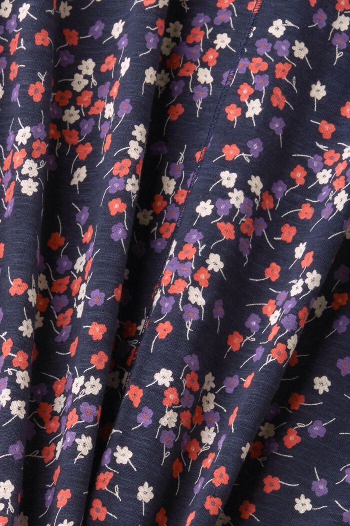 Ärmelloses T-Shirt mit floralem Allover-Muster, NAVY, detail image number 5
