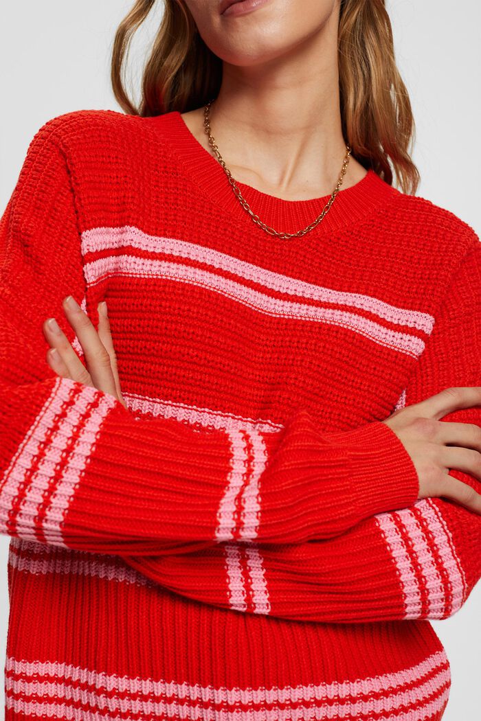 Pullover aus Grobstrick, NEW RED, detail image number 2