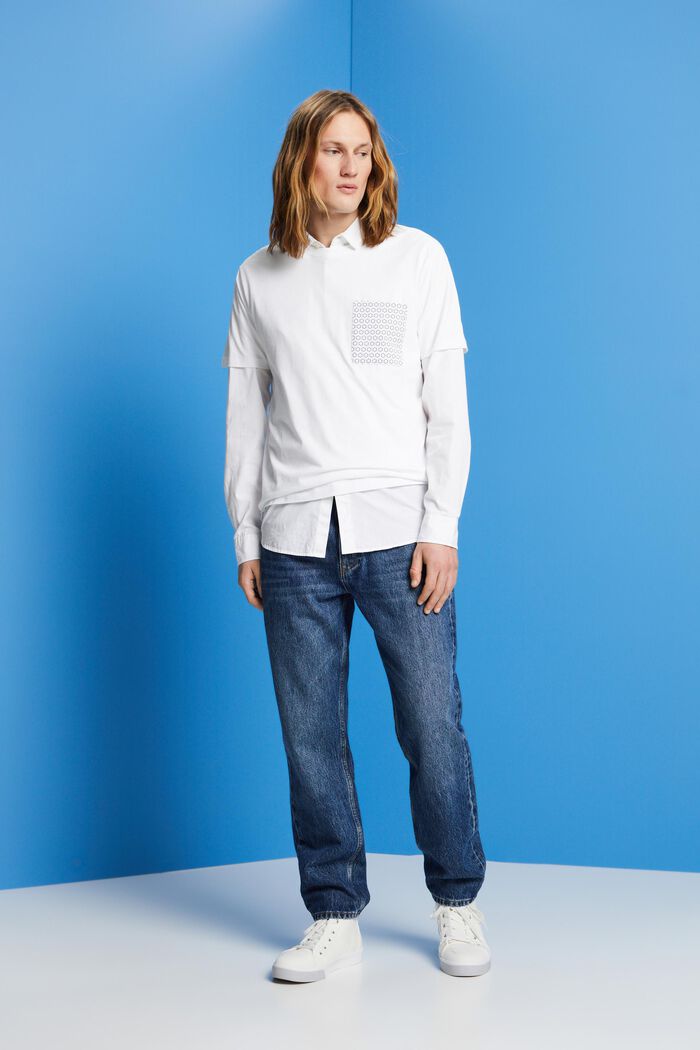 T-Shirt aus nachhaltiger Baumwolle mit Brusttasche, WHITE, detail image number 4