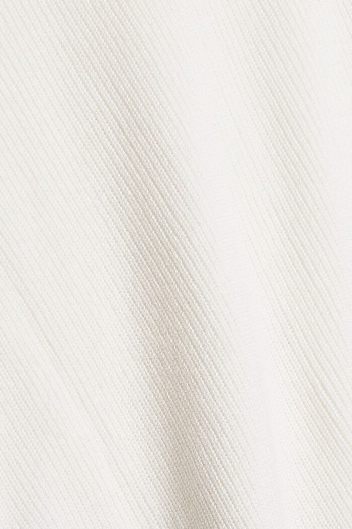 Rippstrick-Cardigan aus Bio-Baumwoll-Mix, OFF WHITE, detail image number 4