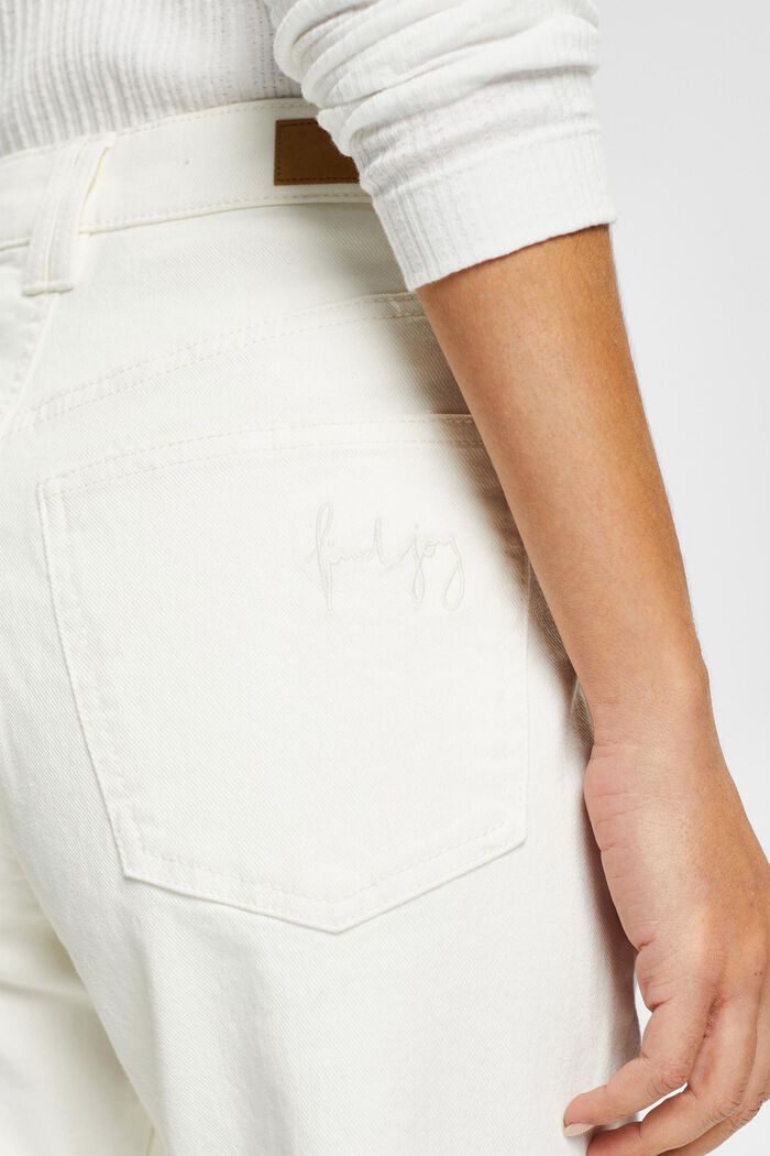 Mom-Fit-Jeans aus Baumwolle, OFF WHITE, detail image number 2