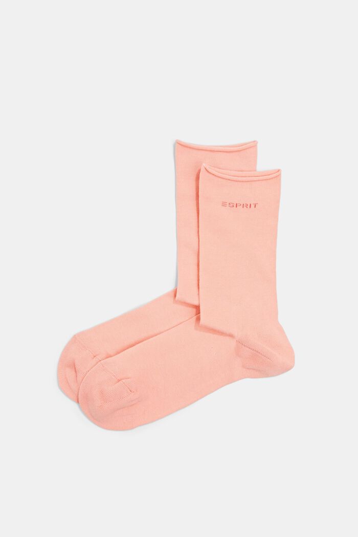 Doppelpack Socken mit Rollkanten, Bio-Baumwolle, APRICOT, detail image number 0