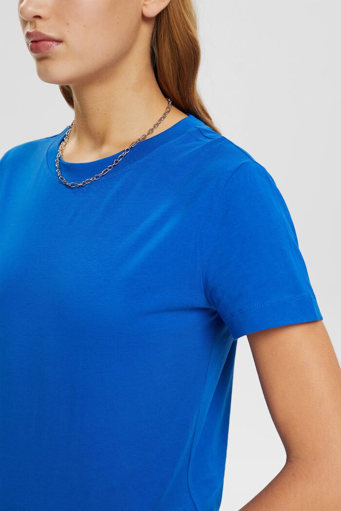 Baumwoll-T-Shirt mit Rundhalsausschnitt, BLUE, detail image number 2