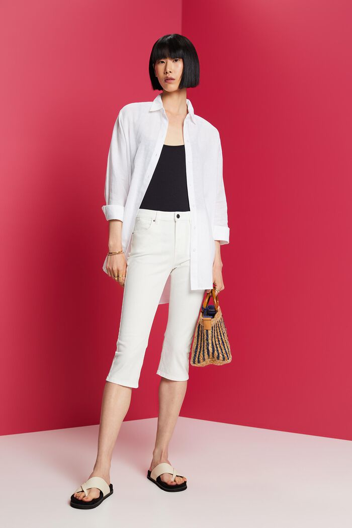 Capri-Jeans, Mid-Rise, WHITE, detail image number 1