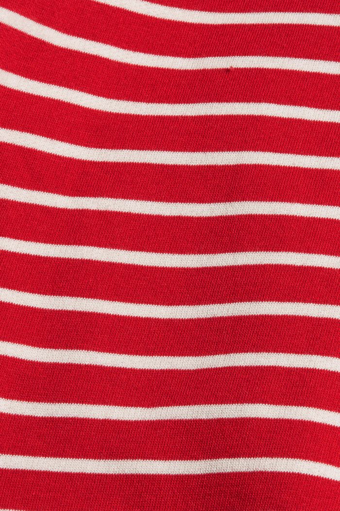 Gestreiftes Sweatshirt aus 100% Bio-Baumwolle, RED, detail image number 4