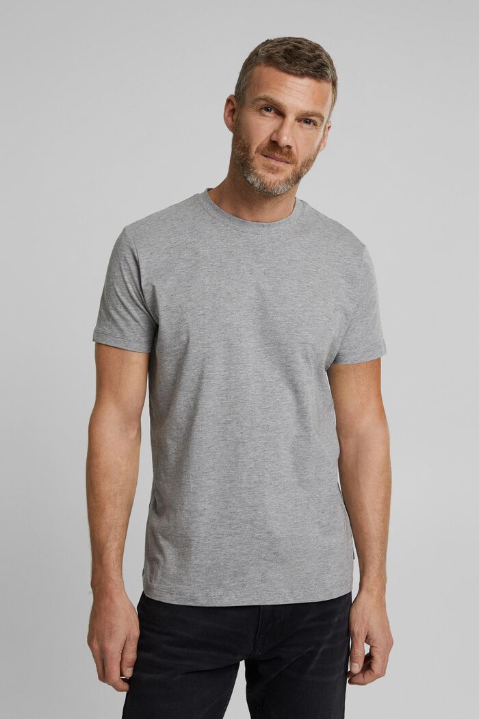 Jersey-T-Shirt mit Organic Cotton, MEDIUM GREY, overview