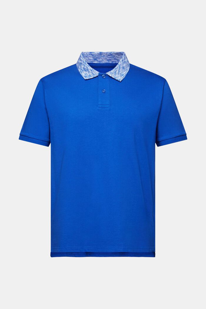 Poloshirt mit Space-Dye-Kragen, BRIGHT BLUE, detail image number 6