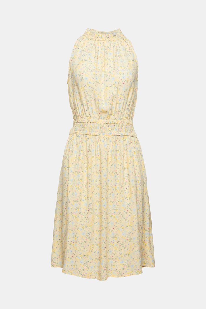 Neckholder-Kleid mit Millefleurs-Muster, PASTEL YELLOW, detail image number 5