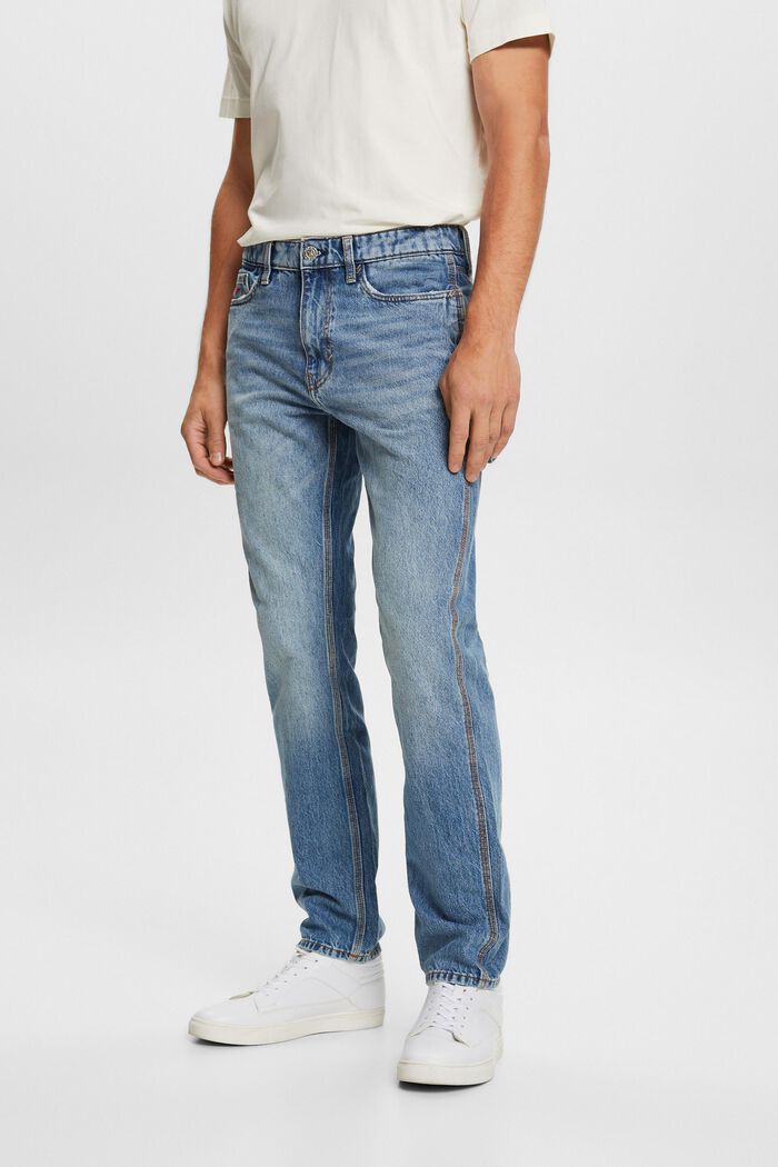 Gerade Carpenter Jeans mit mittelhohem Bund, BLUE BLEACHED, detail image number 0