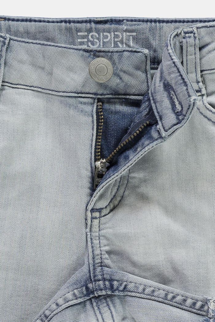 Recycelt: Jeans-Shorts mit Verstellbund, BLUE BLEACHED, detail image number 2