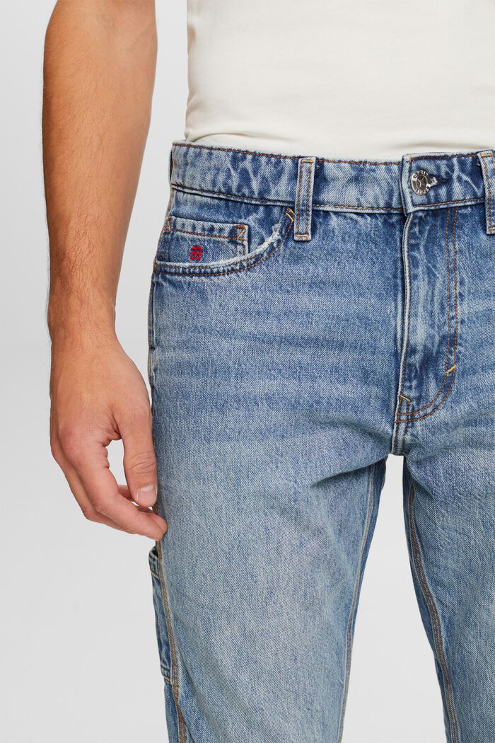 Gerade Carpenter Jeans mit mittelhohem Bund, BLUE BLEACHED, detail image number 2