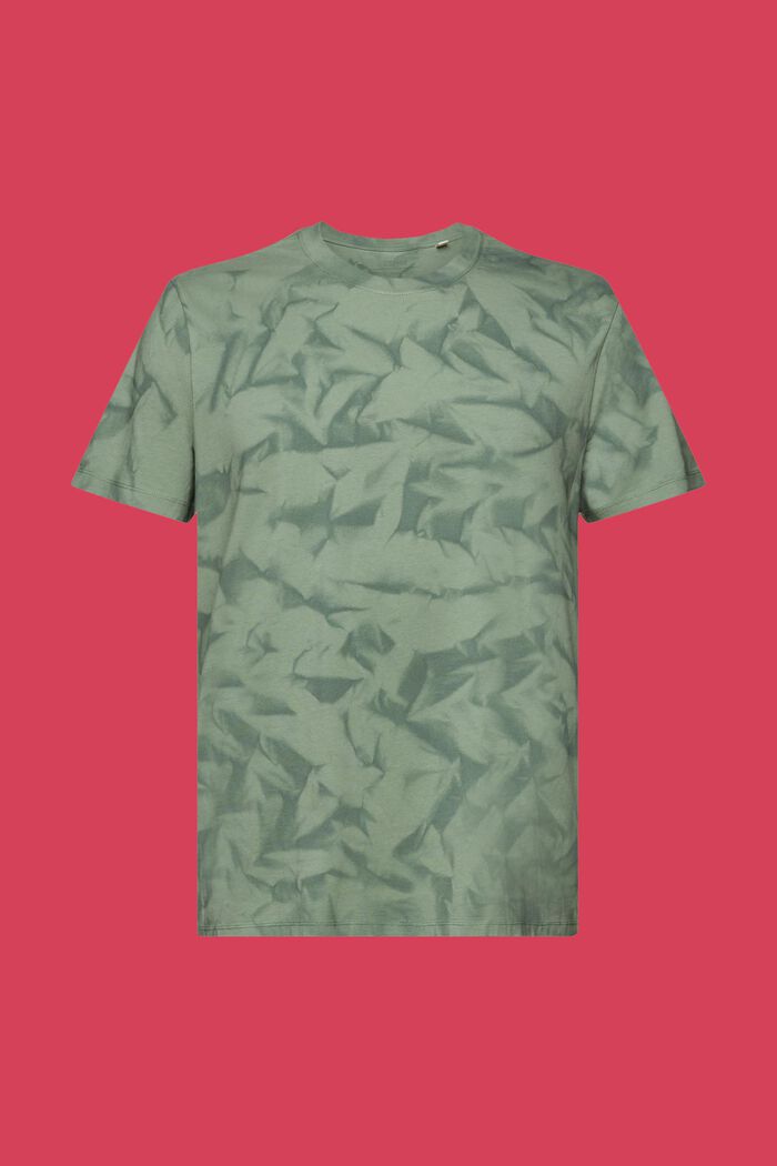 Rundhals-T-Shirt, 100 % Baumwolle, PALE KHAKI, detail image number 6